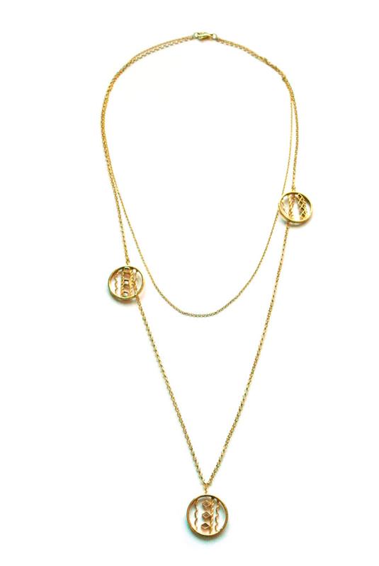Triple tiny hoop necklace